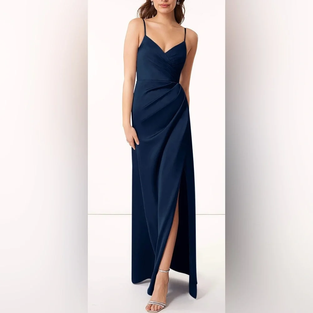 Azazie Dark Blue Bridesmaid Dress - NWT - Picture 3 of 13